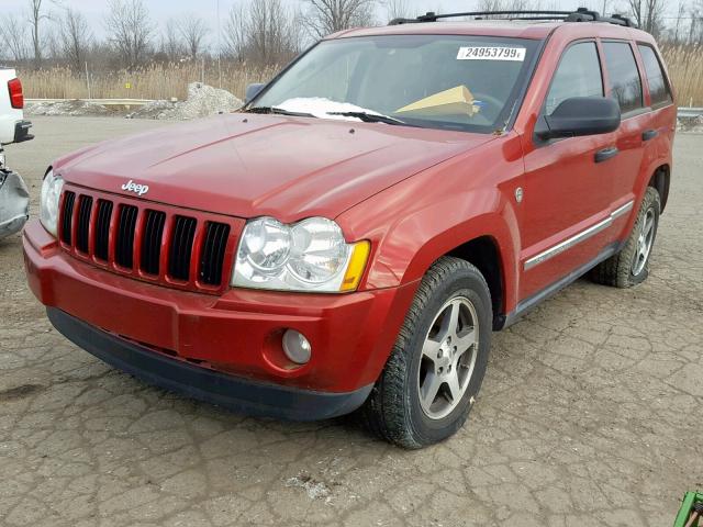 1J4HR48N35C702460 - 2005 JEEP GRAND CHER BURGUNDY photo 2