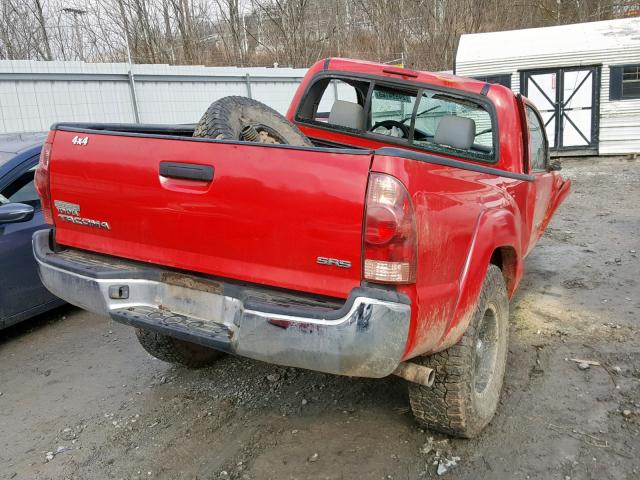 5TEPX42N47Z399046 - 2007 TOYOTA TACOMA RED photo 4