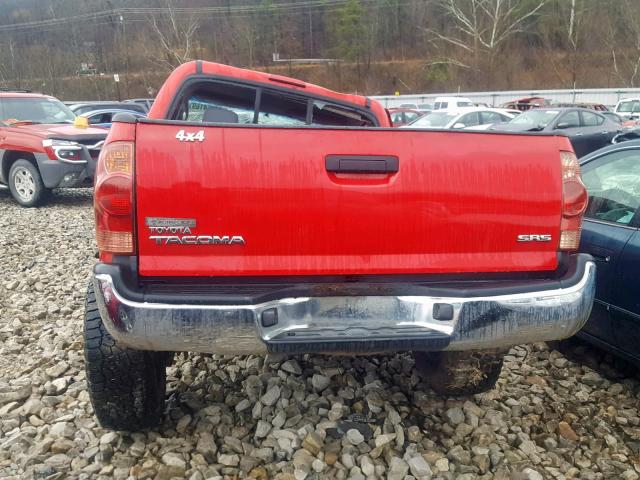 5TEPX42N47Z399046 - 2007 TOYOTA TACOMA RED photo 6