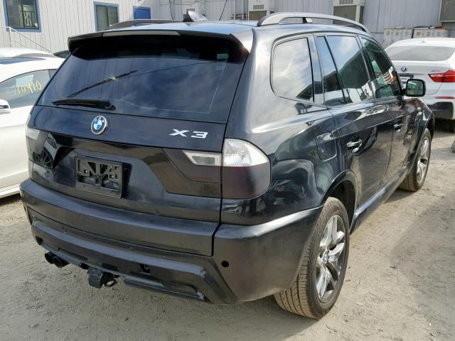 WBXPC93427WF20786 - 2007 BMW X3 3.0SI BLACK photo 4