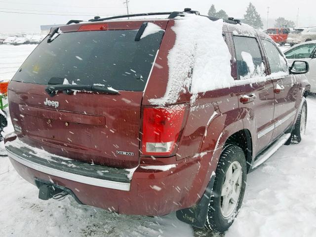 1J8HR58247C543462 - 2007 JEEP GRAND CHER BURGUNDY photo 4