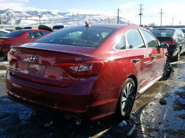 5NPE34AF0FH055535 - 2015 HYUNDAI SONATA SPO RED photo 4