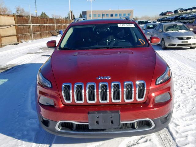 1C4PJMDS5FW649782 - 2015 JEEP CHEROKEE L RED photo 9