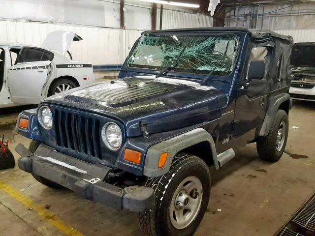 1J4FA39S92P750255 - 2002 JEEP WRANGLER / BLUE photo 2