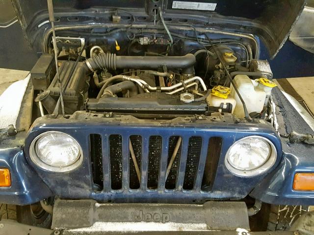 1J4FA39S92P750255 - 2002 JEEP WRANGLER / BLUE photo 7