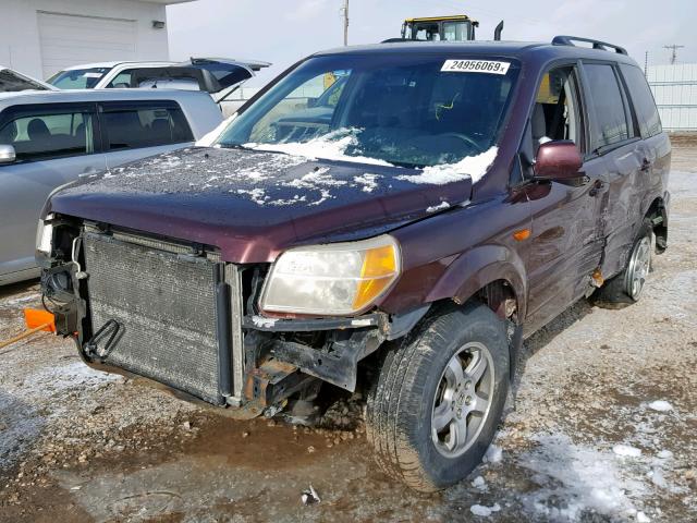 5FNYF18328B004134 - 2008 HONDA PILOT SE BURGUNDY photo 2