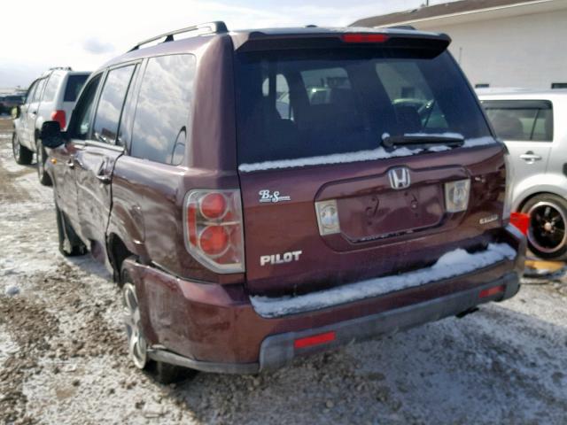 5FNYF18328B004134 - 2008 HONDA PILOT SE BURGUNDY photo 3