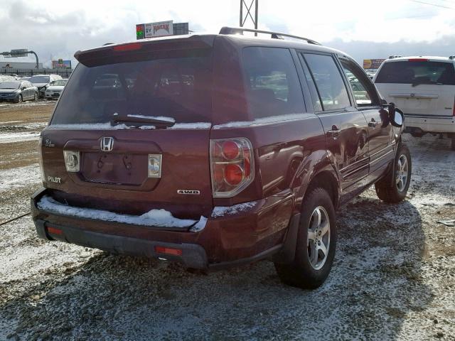 5FNYF18328B004134 - 2008 HONDA PILOT SE BURGUNDY photo 4