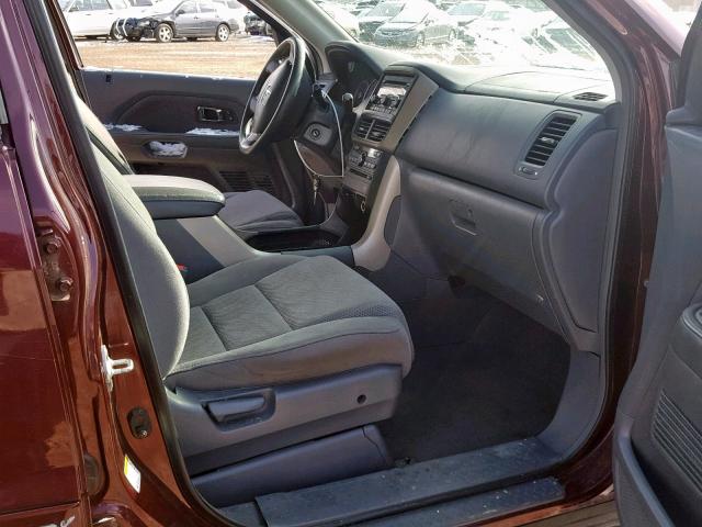 5FNYF18328B004134 - 2008 HONDA PILOT SE BURGUNDY photo 5