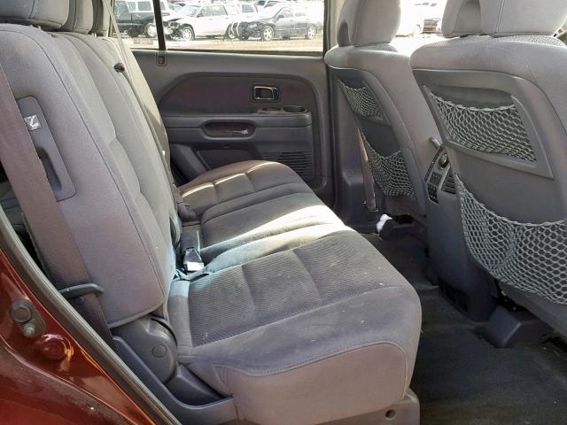 5FNYF18328B004134 - 2008 HONDA PILOT SE BURGUNDY photo 6