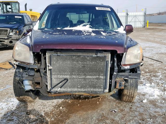 5FNYF18328B004134 - 2008 HONDA PILOT SE BURGUNDY photo 9