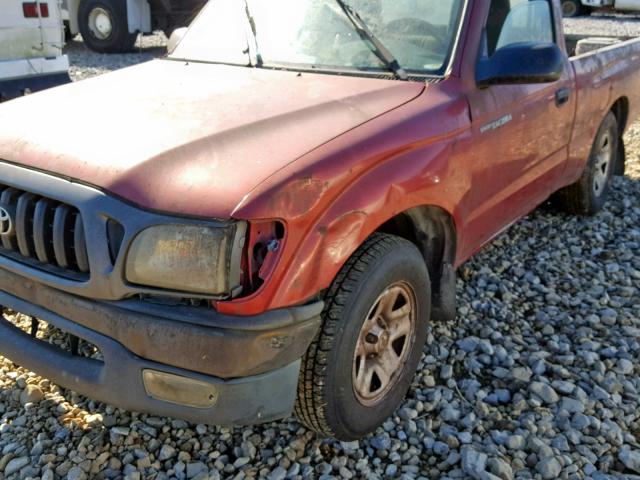 5TENL42NX4Z333440 - 2004 TOYOTA TACOMA RED photo 9