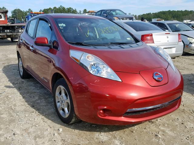 1N4AZ0CP2DC420839 - 2013 NISSAN LEAF S RED photo 1