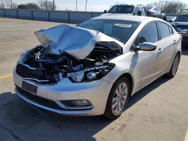 KNAFX4A84E5179457 - 2014 KIA FORTE EX SILVER photo 2