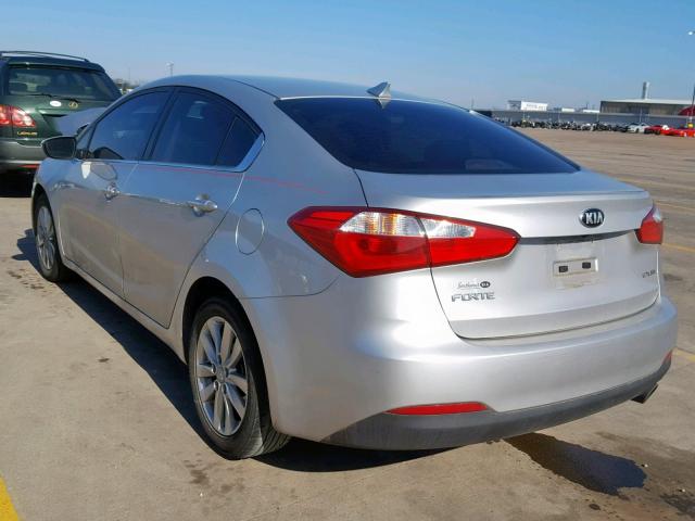 KNAFX4A84E5179457 - 2014 KIA FORTE EX SILVER photo 3