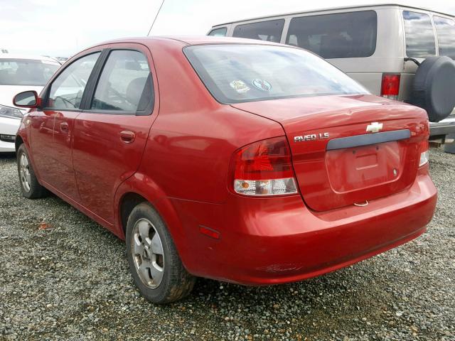 KL1TD56696B600739 - 2006 CHEVROLET AVEO BASE Qırmızı foto 3