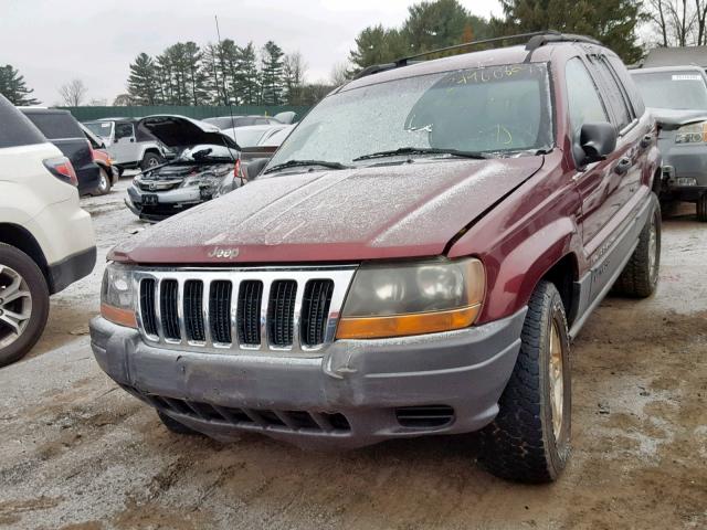 1J4GW48S81C500766 - 2001 JEEP GRAND CHER MAROON photo 2