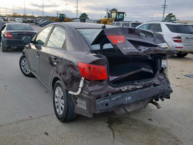 KNAFU4A28B5355555 - 2011 KIA FORTE EX 勃艮第红 照片 3