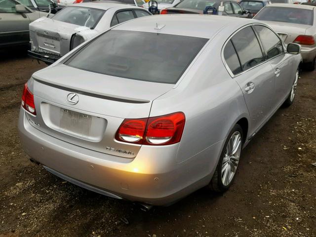 JTHBC96S275005161 - 2007 LEXUS GS 450H SILVER photo 4