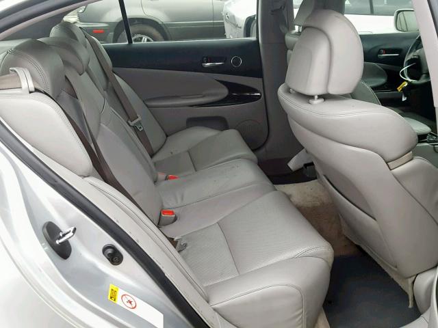 JTHBC96S275005161 - 2007 LEXUS GS 450H SILVER photo 6