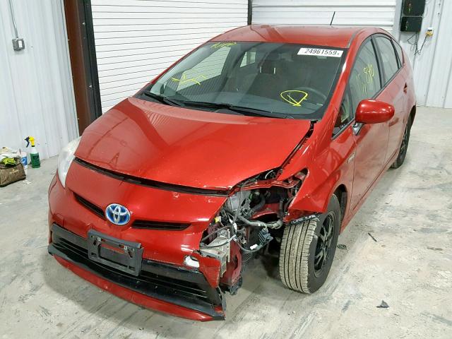 JTDKN3DU6C1602411 - 2012 TOYOTA PRIUS RED photo 2