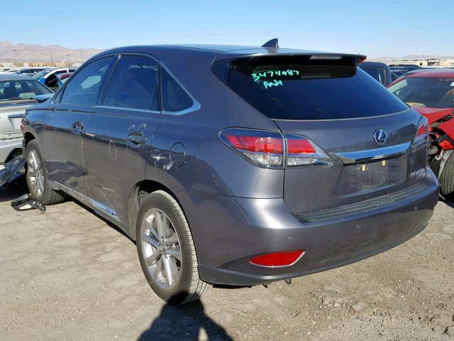 2T2ZB1BAXFC002684 - 2015 LEXUS RX 450H GRAY photo 3