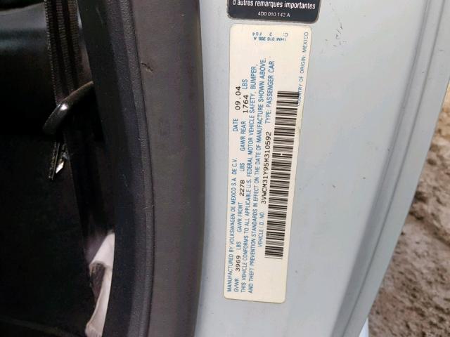 3VWCM31Y95M310592 - 2005 VOLKSWAGEN NEW BEETLE Mavi foto 10