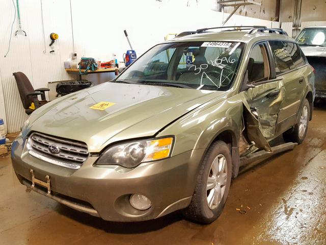 4S4BP61C957304096 - 2005 SUBARU LEGACY OUT GREEN photo 2