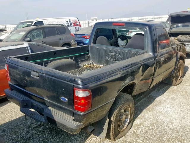 1FTYR10U93PA66110 - 2003 FORD RANGER BLACK photo 4