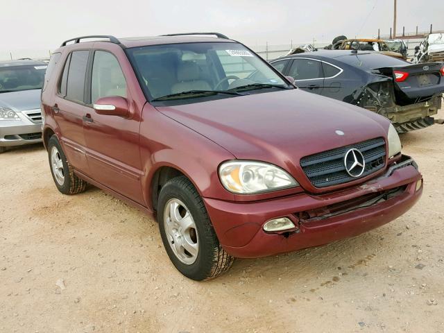 4JGAB57EX3A428083 - 2003 MERCEDES-BENZ ML 350 MAROON photo 1