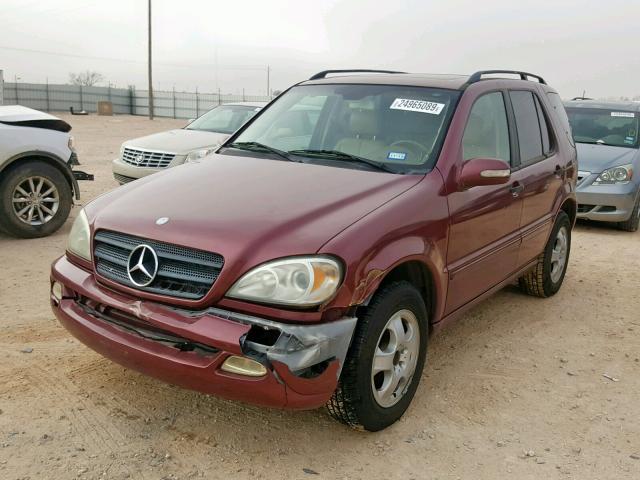 4JGAB57EX3A428083 - 2003 MERCEDES-BENZ ML 350 MAROON photo 2