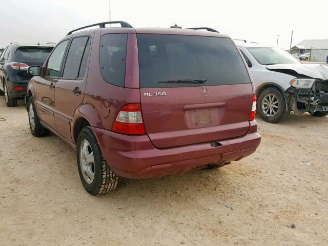 4JGAB57EX3A428083 - 2003 MERCEDES-BENZ ML 350 MAROON photo 3