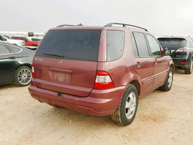 4JGAB57EX3A428083 - 2003 MERCEDES-BENZ ML 350 MAROON photo 4