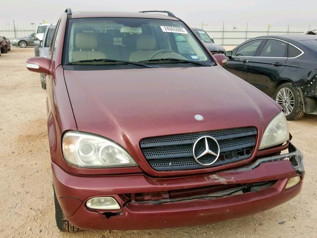 4JGAB57EX3A428083 - 2003 MERCEDES-BENZ ML 350 MAROON photo 9