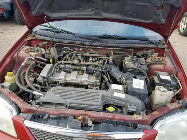 JM1BJ225220536512 - 2002 MAZDA PROTEGE DX RED photo 7