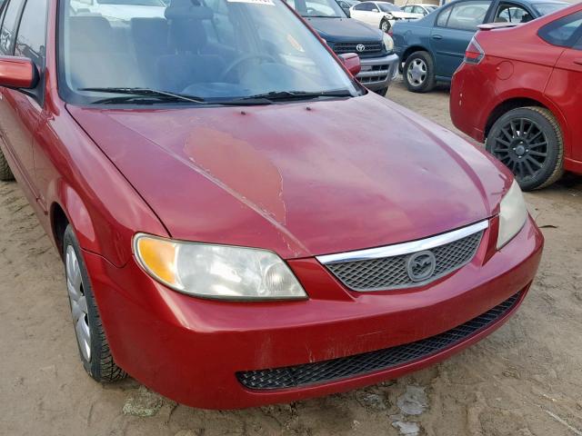 JM1BJ225220536512 - 2002 MAZDA PROTEGE DX RED photo 9