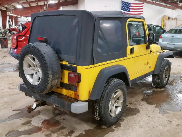 1J4FA69S04P765375 - 2004 JEEP WRANGLER / YELLOW photo 4