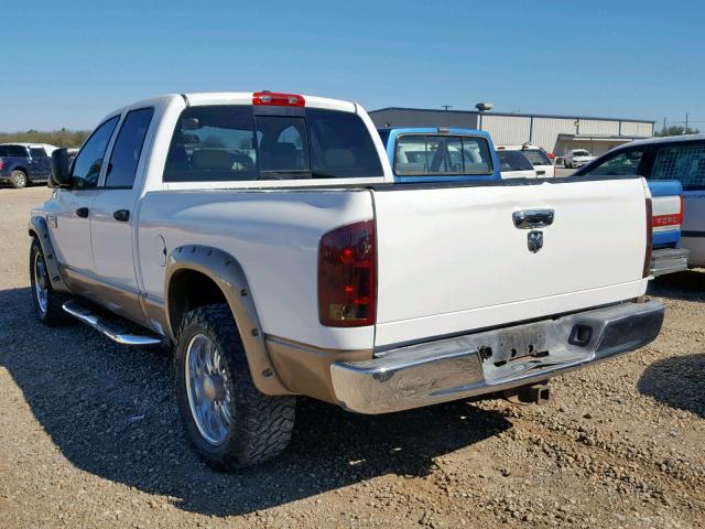 3D7KR28A48G171256 - 2008 DODGE RAM 2500 S WHITE photo 3