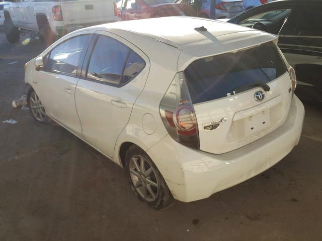 JTDKDTB33C1526269 - 2012 TOYOTA PRIUS C WHITE photo 3