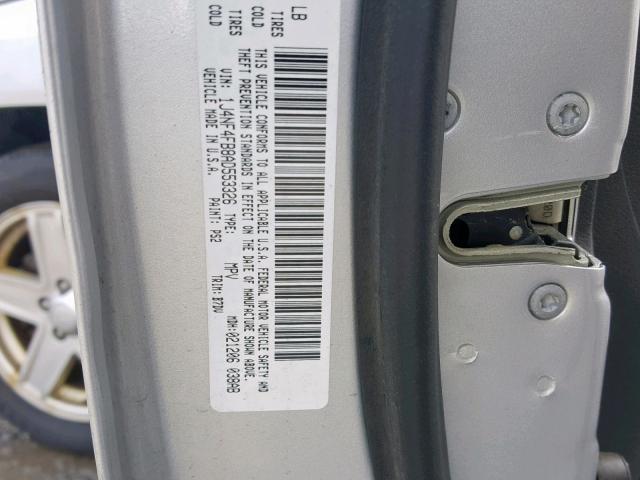 1J4NF4FB8AD553326 - 2010 JEEP COMPASS SP ვერცხლისფერი ფოტო 10