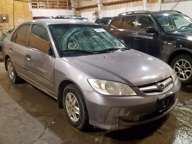 1HGES16415L017445 - 2005 HONDA CIVIC DX GRAY photo 1