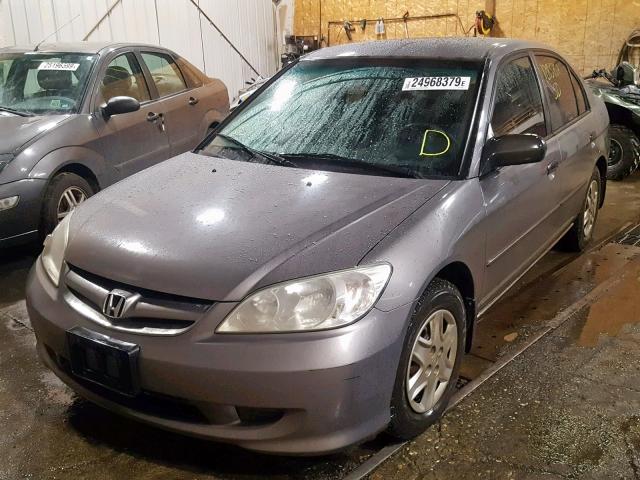 1HGES16415L017445 - 2005 HONDA CIVIC DX GRAY photo 2