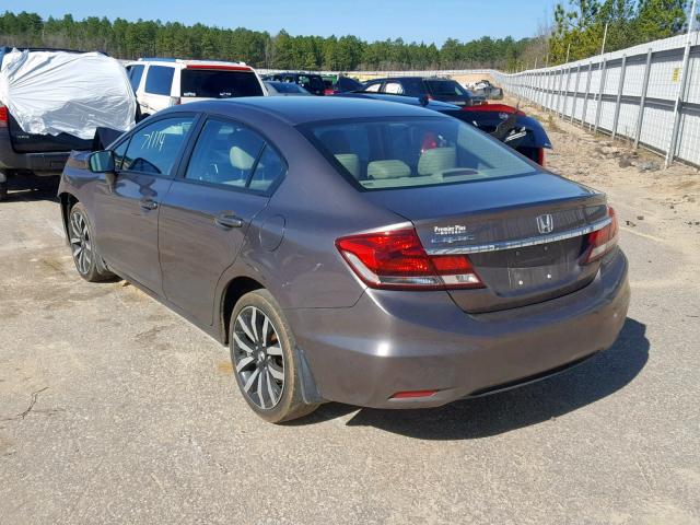 19XFB2F99EE038086 - 2014 HONDA CIVIC EXL GRAY photo 3