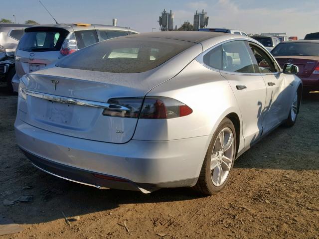 5YJSA1H1XEFP36154 - 2014 TESLA MODEL S SILVER photo 4