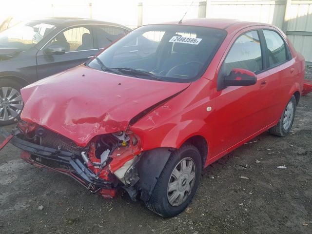 KL1TG52665B448382 - 2005 CHEVROLET AVEO LT RED photo 2