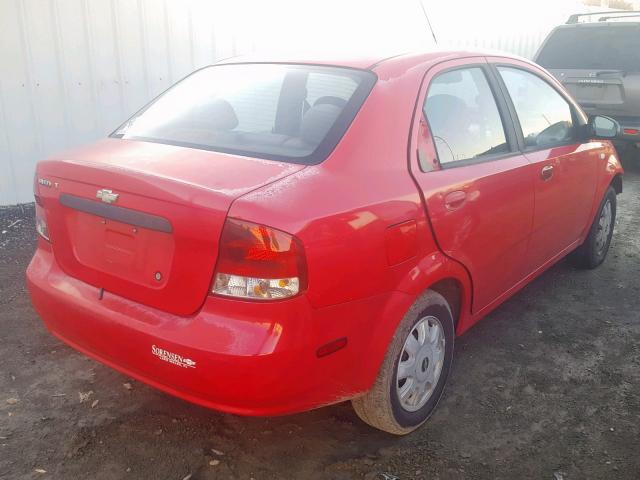 KL1TG52665B448382 - 2005 CHEVROLET AVEO LT RED photo 4