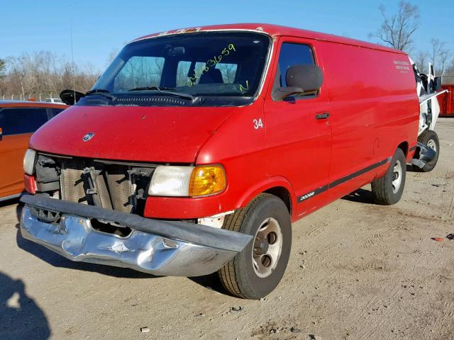 2D7HB11Y03K519131 - 2003 DODGE RAM VAN B1 RED photo 2