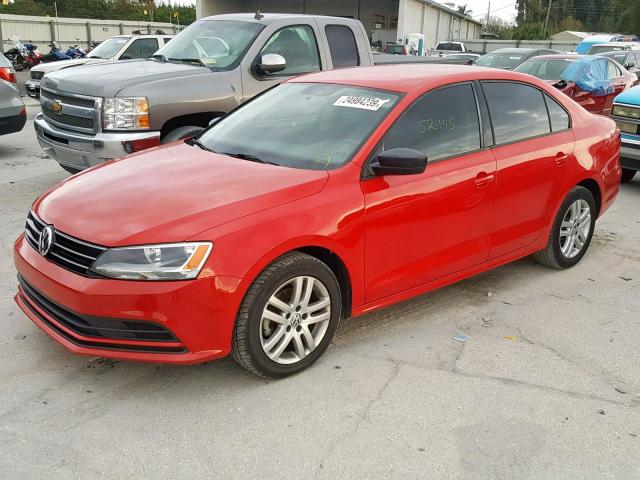 3VW1K7AJ9FM352866 - 2015 VOLKSWAGEN JETTA BASE Կարմիր լուսանկար 2