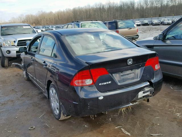 1HGFA16517L018811 - 2007 HONDA CIVIC LX BLACK photo 3