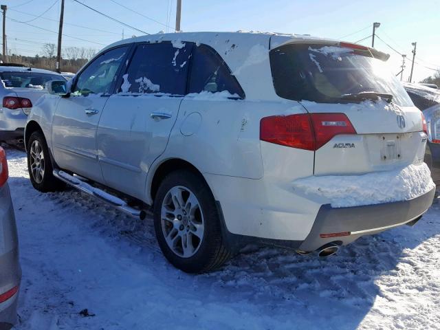 2HNYD28477H535577 - 2007 ACURA MDX TECHNO WHITE photo 3